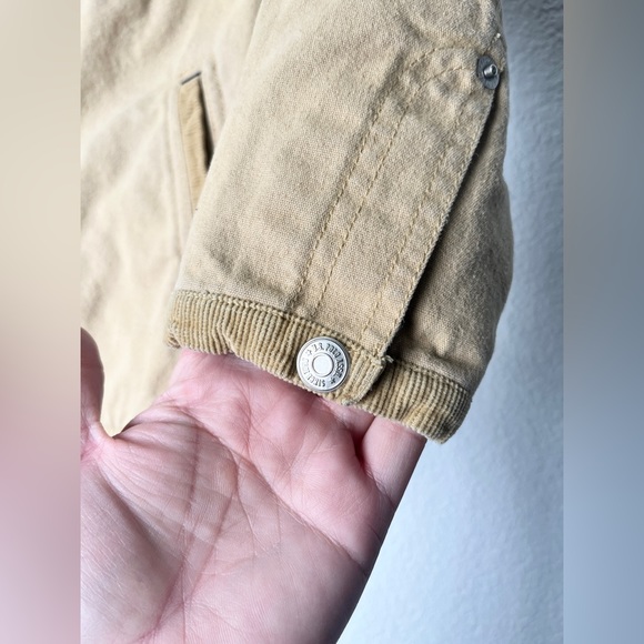 US Polo Assn kids Button Beige Bomber Button Up Jacket. Size: 7x Part Corduroy - Picture 5 of 14